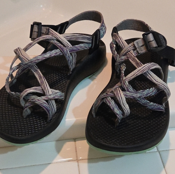 Chaco Sandals Z2 Teal, Gray, Purple and Black Ladies 7 - Picture 1 of 11